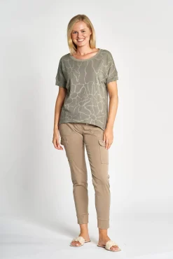 Zhrill Tops & Shirts*ZHRAHEL AOP OLIVE