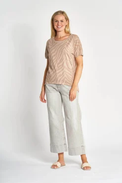 Zhrill Tops & Shirts*ZHRAHEL AOP TAUPE
